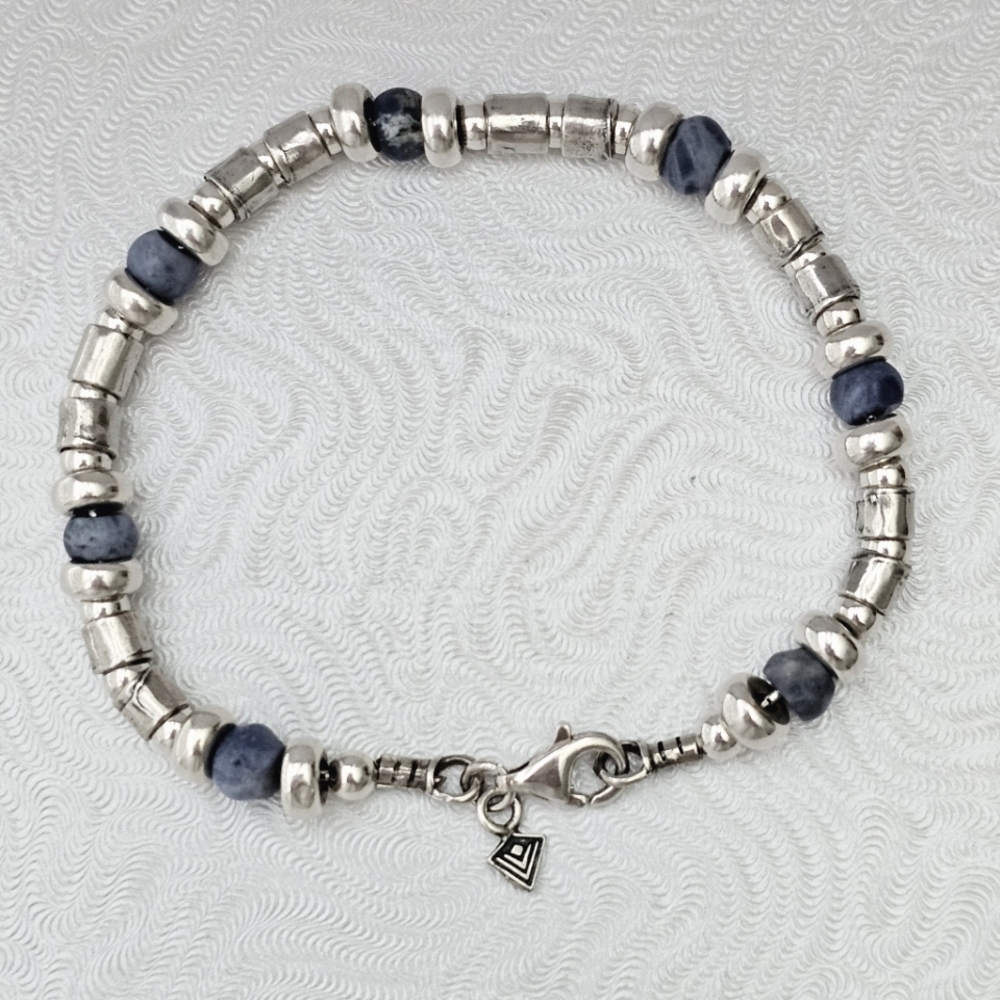 Silpada Very Rare Sterling Silver Blue Sodalite Bead Bracelet B1089  *FIRM*